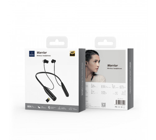 Бездротові спортивні навушники WIWU GB06 Warrior Wireless headphones Black (6976975616253)