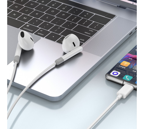 Навушники дротові WIWU EB314 Wired Earphone (Type-C) White (6976195093766)