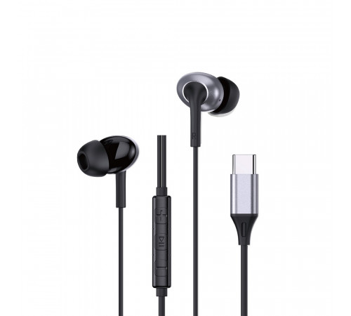 Навушники дротові WIWU EB318 Stereo Wired Earbuds EB318 (Type-C) Black (6977703656664)