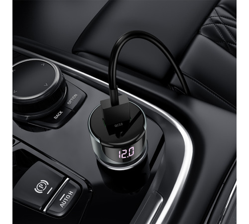 Автомобільний зарядний пристрій HOCO Z42 Light road dual port digital display PD20W+QC3.0 car charger Black (6931474742544)