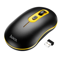 Маніпулятор миша HOCO GM21 Platinum 2.4G business wireless mouse Black Yellow (6931474790941)