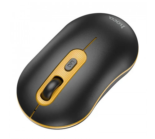 Маніпулятор миша HOCO GM21 Platinum 2.4G business wireless mouse Black Yellow (6931474790941)