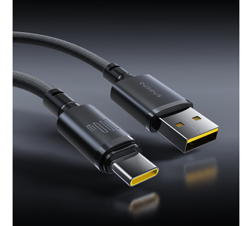 Кабель Baseus New Braided Fast Charging Cable USB-A to USB-C 100W/7.5W 1m Cosmic Black (E0426W01)