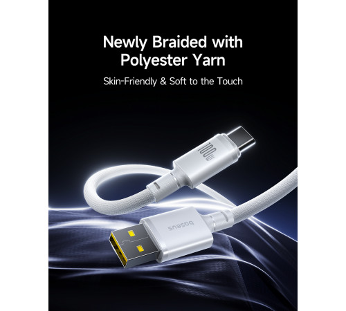Кабель Baseus New Braided Fast Charging Cable USB-A to USB-C 100W/7.5W 1m Cosmic Black (E0426W01)