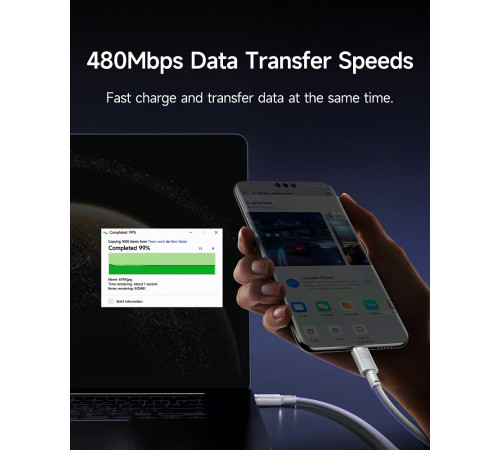 Кабель Baseus New Braided Fast Charging Cable USB-A to USB-C 100W/7.5W 1m Cosmic Black (E0426W01)