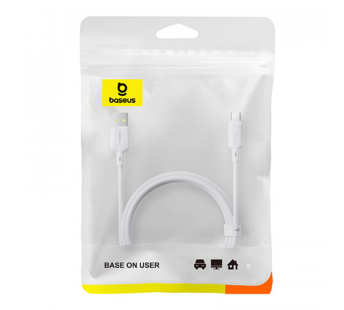Кабель Baseus Silky Fast Charging Data Cable USB-A to USB-C 3A 2m Moon White (P10377703213-03)