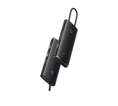 USB-хаб Baseus Lite Series 6-Port Type-C HUB Docking Station (Type-C to HDMI+USB3.0*2+Type-C Data+SD/TF) Black (WKQX050001)