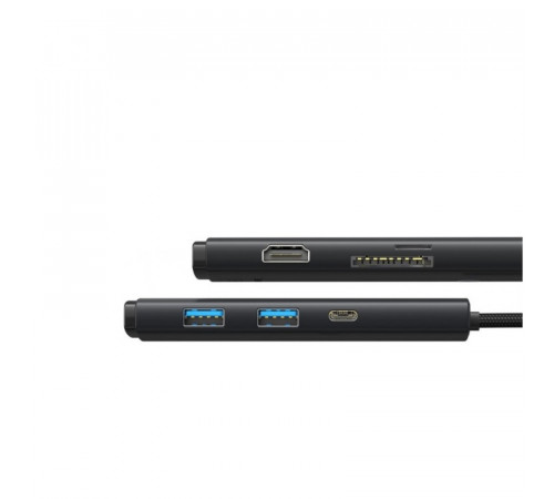USB-хаб Baseus Lite Series 6-Port Type-C HUB Docking Station (Type-C to HDMI+USB3.0*2+Type-C Data+SD/TF) Black (WKQX050001)