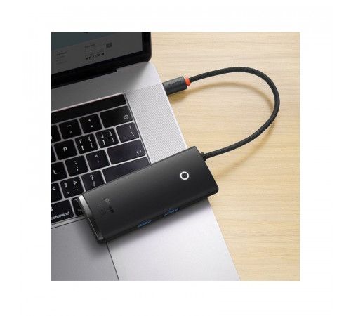 USB-хаб Baseus Lite Series 6-Port Type-C HUB Docking Station (Type-C to HDMI+USB3.0*2+Type-C Data+SD/TF) Black (WKQX050001)
