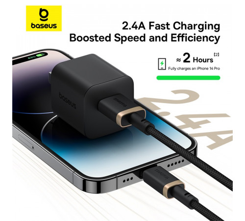 Кабель Baseus Dura Series Fast Charging Cable USB to iP 2.4A 1m Gold+Black (P10377801U01-00)