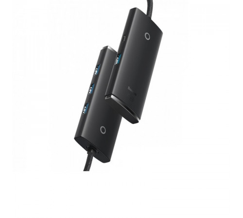 USB-хаб Baseus Lite Series 4-Port USB-A HUB Adapter (USB-A to USB 3.0*4 ) 1m Black (WKQX030101)