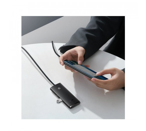 USB-хаб Baseus Lite Series 4-Port USB-A HUB Adapter (USB-A to USB 3.0*4 ) 1m Black (WKQX030101)
