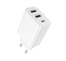 Мережевий зарядний пристрій BOROFONE BA105A Stellar three-port charger White (6941991125270)