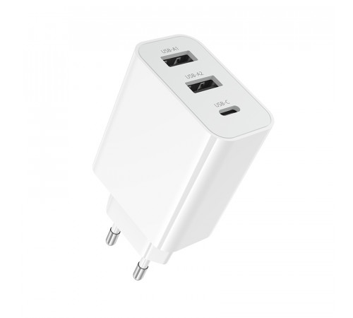Мережевий зарядний пристрій BOROFONE BA105A Stellar three-port charger White (6941991125270)