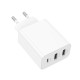 Мережевий зарядний пристрій BOROFONE BA105A Stellar three-port charger White (6941991125270)