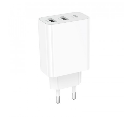 Мережевий зарядний пристрій BOROFONE BA105A Stellar three-port charger White (6941991125270)