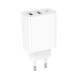 Мережевий зарядний пристрій BOROFONE BA105A Stellar three-port charger White (6941991125270)