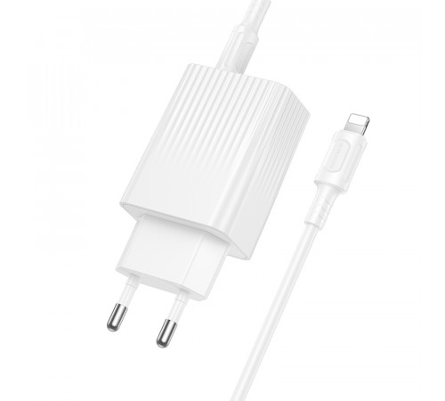 Мережевий зарядний пристрій з кабелем BOROFONE BAS76A Source PD30W+QC3.0 charger set(C to iP) White (6941991122903)