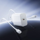 Мережевий зарядний пристрій з кабелем BOROFONE BA107A Stellar single port PD30W charger set (C to C) (EU) White (6941991125362)