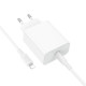 Мережевий зарядний пристрій з кабелем BOROFONE BA107A Stellar single port PD30W charger set (C to iP) (EU) White (6941991125355)