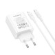 Мережевий зарядний пристрій з кабелем BOROFONE BA107A Stellar single port PD30W charger set (C to iP) (EU) White (6941991125355)