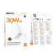 Мережевий зарядний пристрій з кабелем BOROFONE BA108A Stellar PD30W+QC3.0 charger set (C to iP) (EU) White (6941991125386)