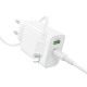 Мережевий зарядний пристрій з кабелем BOROFONE BA108A Stellar PD30W+QC3.0 charger set (C to iP) (EU) White (6941991125386)