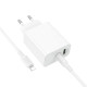 Мережевий зарядний пристрій з кабелем BOROFONE BA108A Stellar PD30W+QC3.0 charger set (C to iP) (EU) White (6941991125386)