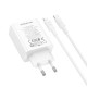 Мережевий зарядний пристрій з кабелем BOROFONE BA108A Stellar PD30W+QC3.0 charger set (C to iP) (EU) White (6941991125386)