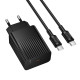 Мережевий зарядний пристрій з кабелем BOROFONE BAS75A Source single port PD30W charger set (C to C) (EU) Black (6941991122859)