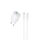 Мережевий зарядний пристрій з кабелем BOROFONE BAS83A Star PD20W+QC3.0 charger set (C to iP) (EU) White (6941991126796)