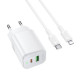 Мережевий зарядний пристрій з кабелем BOROFONE BAS83A Star PD20W+QC3.0 charger set (C to iP) (EU) White (6941991126796)