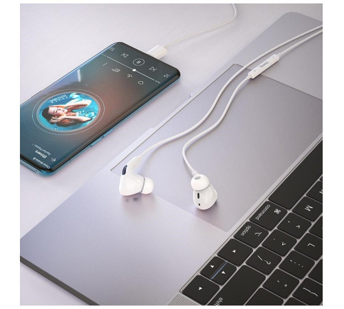 Навушники дротові HOCO M101 Pro Crystal (Type-C) White (6931474782403)