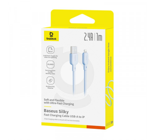 Кабель Baseus Silky Series Fast Charging Cable USB to iP 2.4A 1m Galaxy Blue (P10377702313-00)