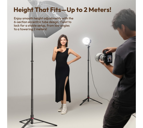 Стійка для світла складна Ulanzi AT-05 2M Heavy Duty Foldable Light Stand(48-200cm) Black (T083)