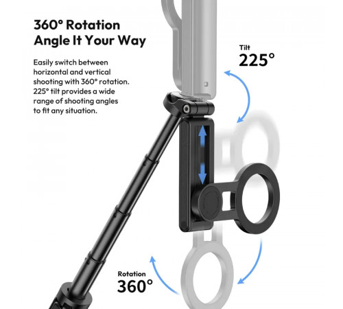 Селфі-монопод Ulanzi JJ03 3-in-1 Magnetic Phone Tripod with Remote Control Black (T090)