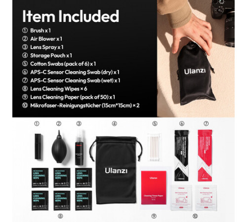 Набір для чистки Ulanzi CO72 10-in-1 Cleaning Kit (C058)