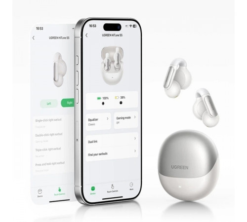 Бездротові навушники TWS UGREEN WS210 HiTune S5 True Wireless, ENC, IPX5, White (UGR-45761)