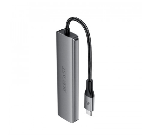 USB-хаб ACEFAST J18 USB-C 6-in-1 HUB docking station Metal Gray (6974316285939)