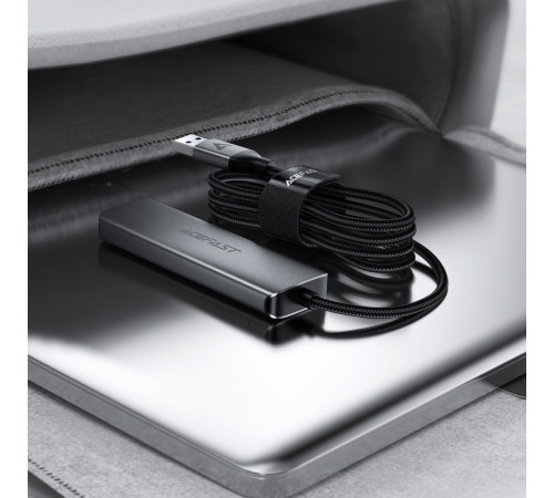 USB-хаб ACEFAST J17 USB-A  4-in-1 HUB Metal Gray (6974316285922)