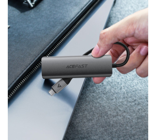 USB-хаб ACEFAST J15 USB-C 4-in-1 HUB Metal Gray (6974316285908)