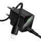 Мережевий зарядний пристрій з кабелем HOCO CS82A Excellent single port PD20W charger with digital display set(C to iP) Black (6942007664509)