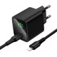Мережевий зарядний пристрій з кабелем HOCO CS82A Excellent single port PD20W charger with digital display set(C to iP) Black (6942007664509)