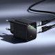 Мережевий зарядний пристрій з кабелем HOCO CS82A Excellent single port PD20W charger with digital display set(C to iP) Black (6942007664509)