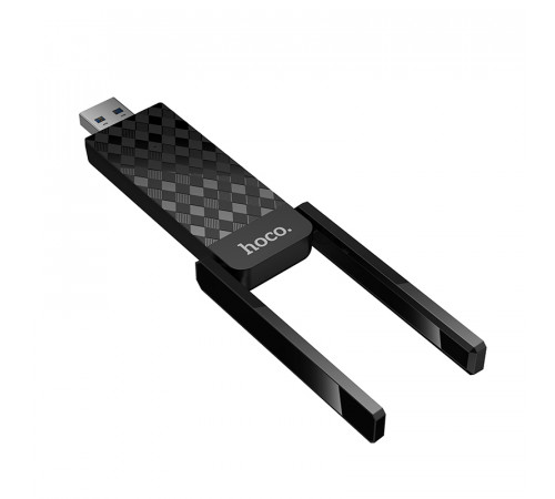 Антена Wi-Fi HOCO HI34 WiFi6 USB external dual antenna wireless network card Black (6942007659680)