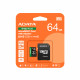 Карта пам'яті microSDXC (UHS-1 U3) A-DATA SPEED PLUS 64Gb Class 10 V30 A2 (R-160Mb/s W140Mb/s) (adapter SD) (UD64GUI3V30A2SP-RA1)