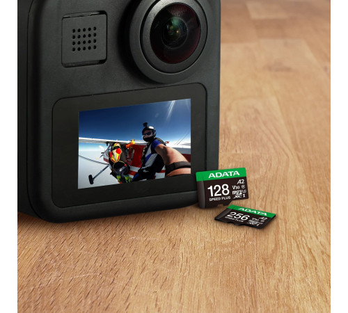 Карта пам'яті microSDXC (UHS-1 U3) A-DATA SPEED PLUS 256Gb Class 10 V30 A2 (R-180Mb/s W160Mb/s) (adapter SD) (UD256GUI3V30A2SP-RA1)