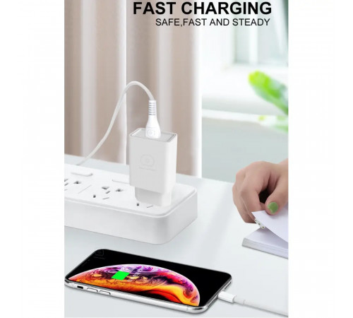 Мережевий зарядний пристрій з кабелем WUW-T82 Single USB home charger set iP (6972573336555)