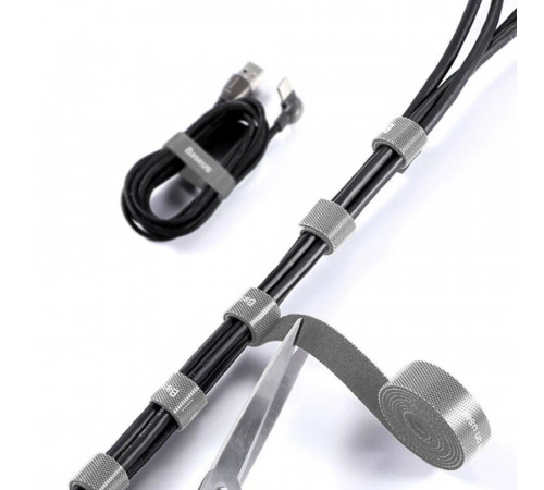 Органайзер для кабелю Baseus Colourful Circle Velcro strap 3m Gray (ACMGT-F0G)