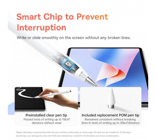 Стилус Baseus Wise Writing HN1 Universal Version  Wired Charging 2-in-1 Stylus For HUAWEI/XIAOMI Moon White (With Type-C Cable*1 and Tip*1 and Palm Re (B0004F01)